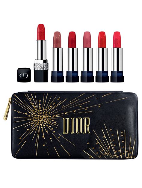 dior rouge 6-piece refillable lipstick set|christian Dior transfer proof lipstick.